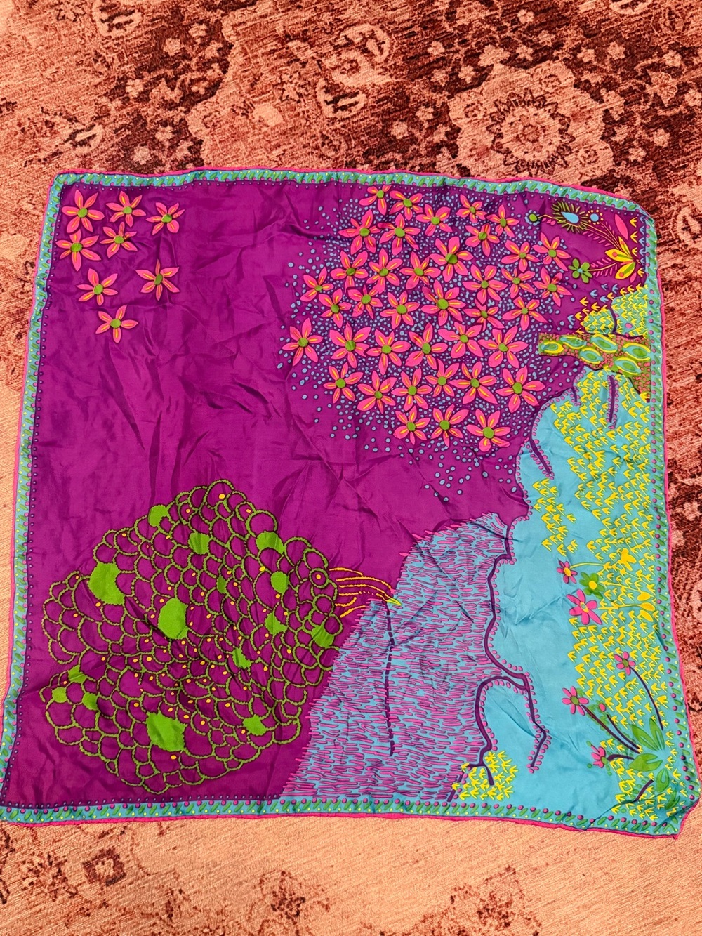 Bundle of 12 Vintage & Some Designer Scarves- Silk, Polyester, Cotton, Wool etc - Picture 4 of 13